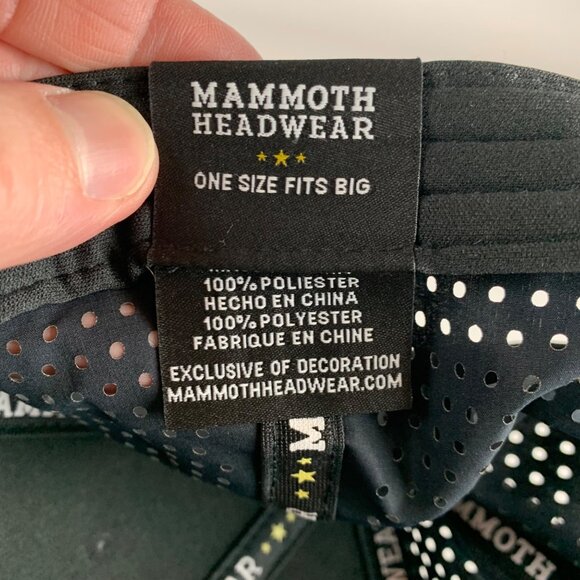 Mammonth Headwear Mens Black Strapback Adjustable Hat - Picture 5 of 5